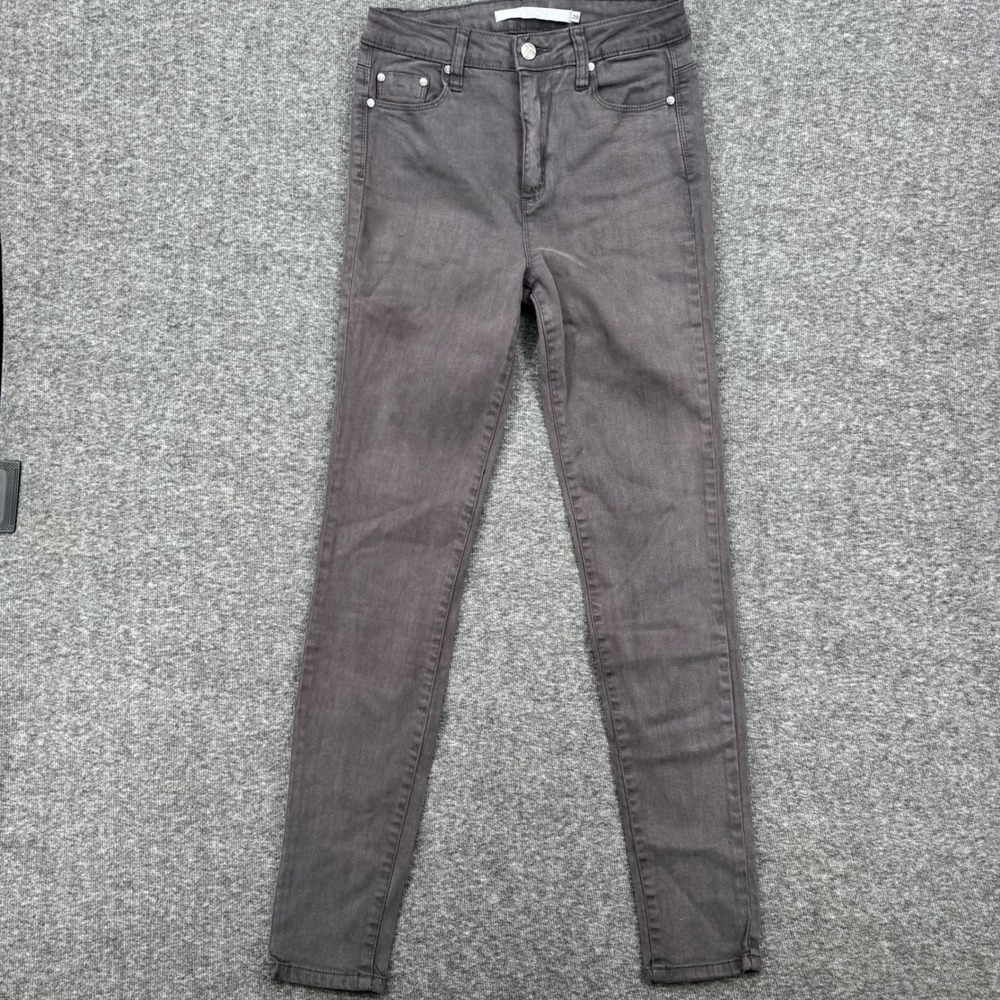 Tractr Womens High Rise Skinny Jeans Charcoal Gray Tencel Blend Size‎ 28 slim